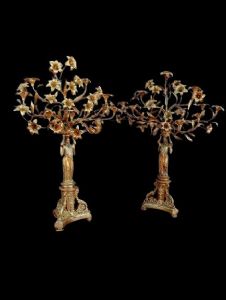 PAIR OF GILT BRONZE CANDELABRA FROM THE SECOND HALF OF THE 19TH CENTURY